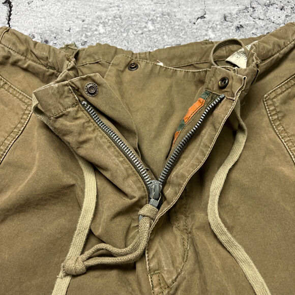 EVER Hiking Shorts 11" Raw Hem SIZE S Green Brown Drawstring Cotton Made USA - Picture 7 of 12